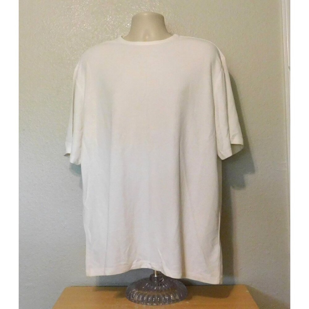 Murano Tee Shirt Mens XL White Short Sleeve Lightweight Micro Waffle Texture